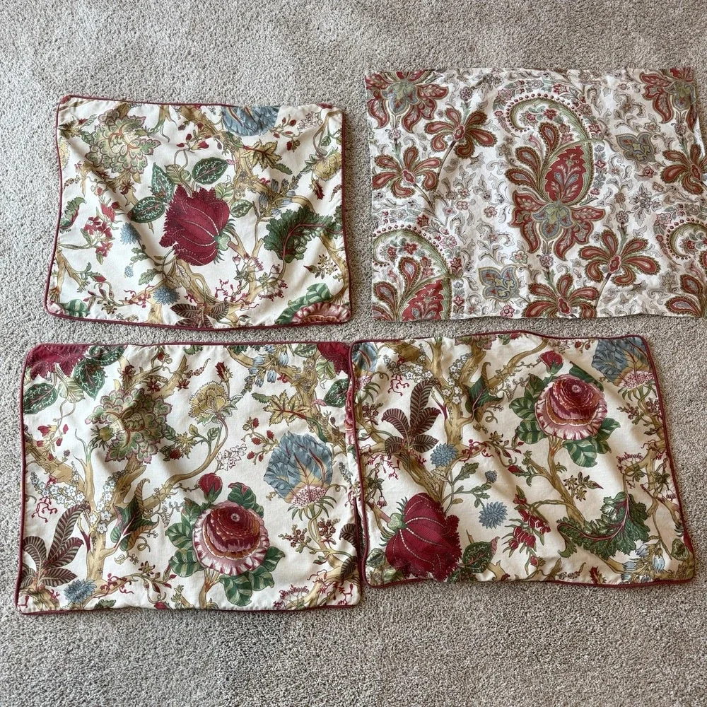 Pottery Barn Standard Wells Palampore Pillow Shams (3) and Pillowcase (1) Floral